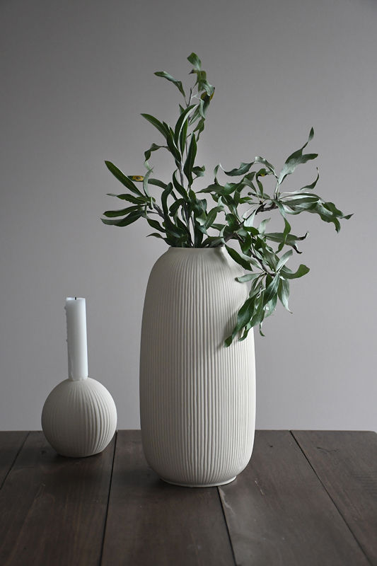 Béžová keramická váza Aby
